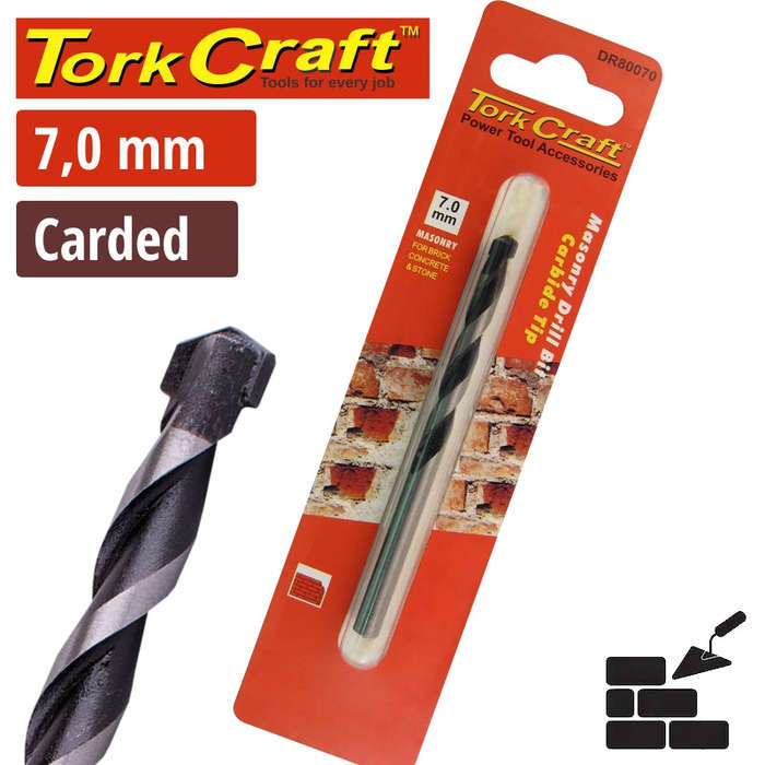 Special - Tork Craft Drill Bit Masonry/Concrete  7.0Mm 1/Card -