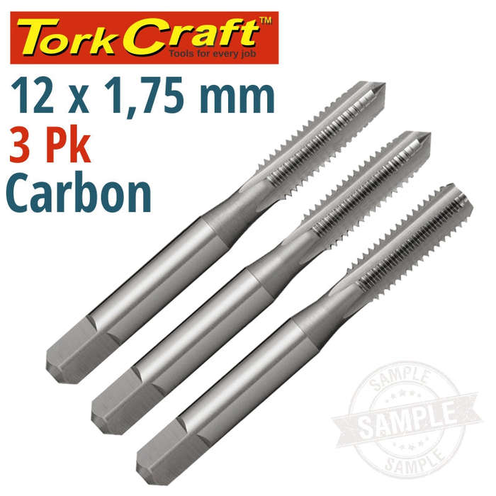 Tork Craft Taps Carb.Steel 12X1.75Mm 3/Pk -