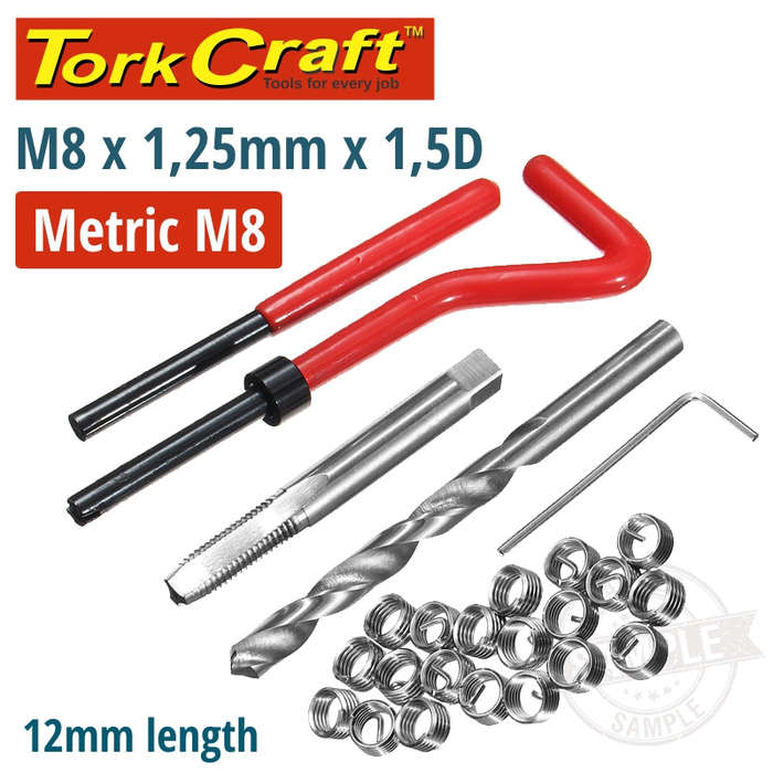 Tork Craft Thread Repair Kit 29Pc M8 X 1.25 X 1.5D Internal Thread Carded -