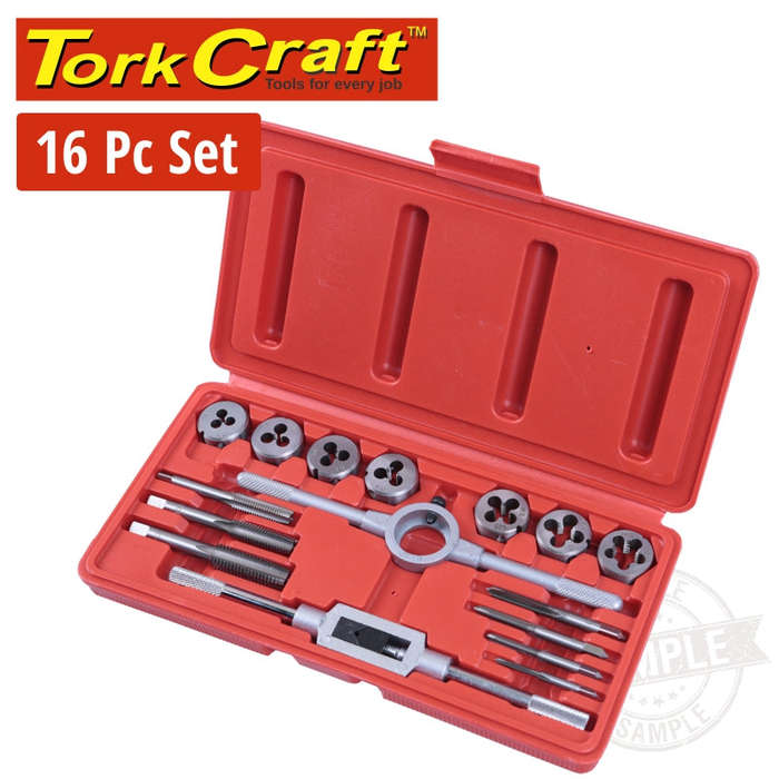 Tork Craft Tap & Die Set 16Pce In Plastic Case -