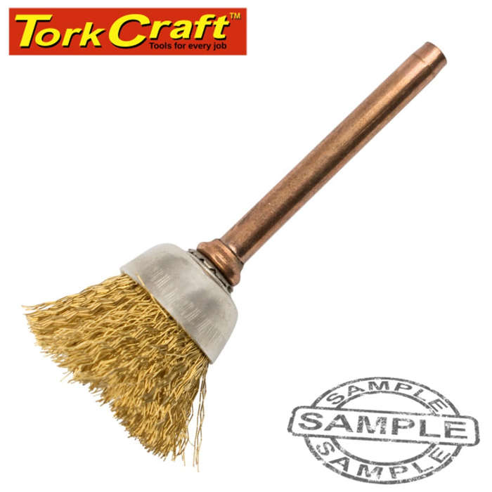 Tork Craft Mini Brass Brush 12.7Mm Cup 3.2Mm Shank -