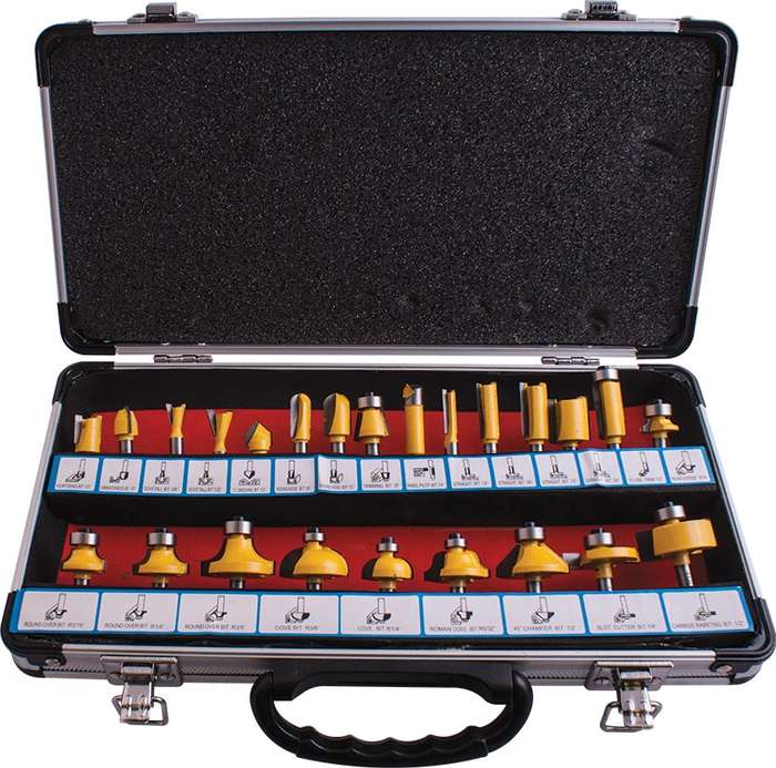 Special - Tork Craft Router Bit Set 24Pc Alum.Case 1/4' -
