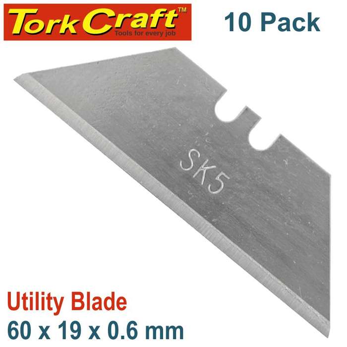 Tork Craft Utility Blade Solid 60Mm X 19Mm X 0.6Mm 10Pc Sk5 -