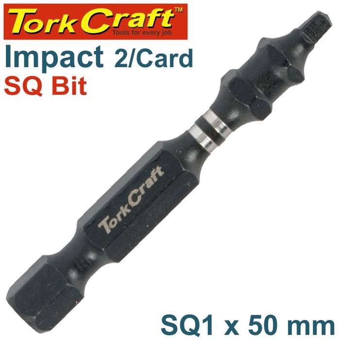 Tork Craft Impact Square Recess Pwr Bit No.1X50Mm 2/Card -