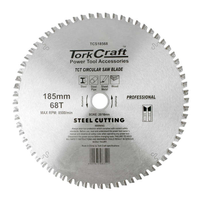 Tork Craft Tct Blade Steel Cutting 185X68T 20/16 -