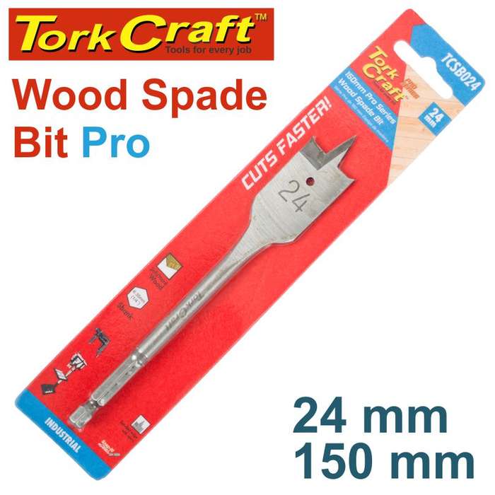 Tork Craft Spade Bit Pro Series 24Mm X 150Mm -