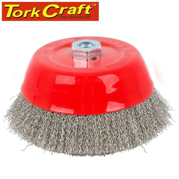 Tork Craft Wire Cup Brush 150 X M14 Crimped Stainless Steel Bulk Tcw -