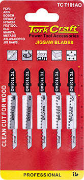 Tork Craft T-Shank Jigsaw Blade For Wood 1.3Mm 20Tpi 75Mm 5Pc -