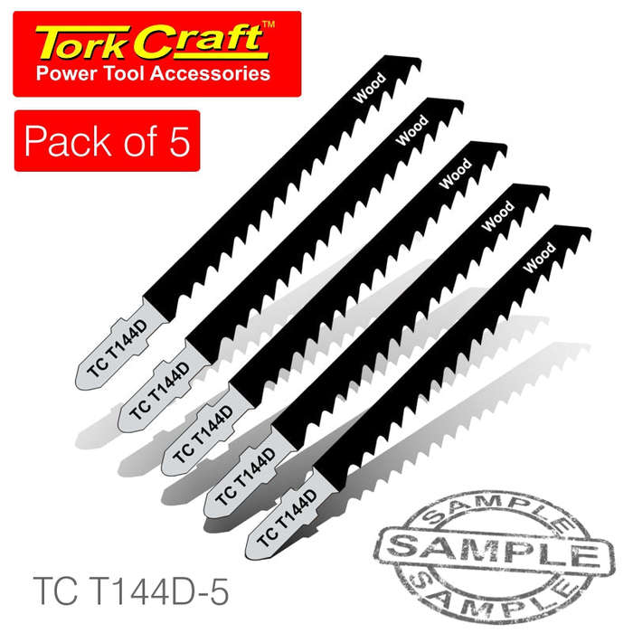 Tork Craft T-Shank Jigsaw Blade Fast Cut For Wood 4Mm 6Tpi 5Pc -