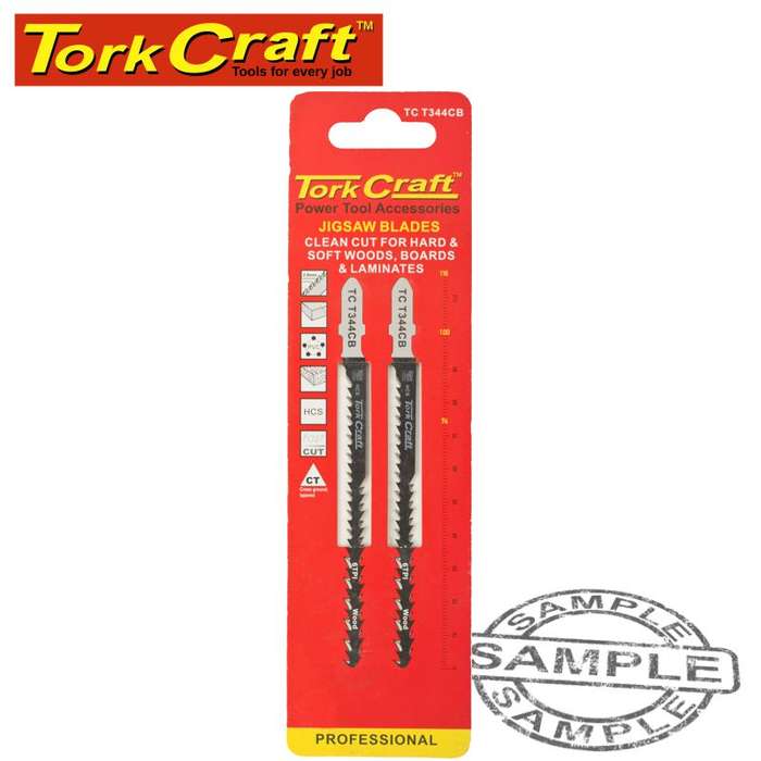 Tork Craft T-Shank Jigsaw D/Sided For Thick Hard/Softwood/Lam 4Mm 11Tpi 116Mm 2Pc -