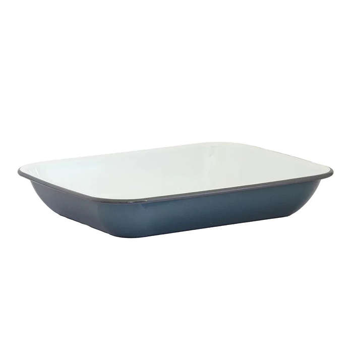 Baking Pan - Enamel Grey & White 32cm
