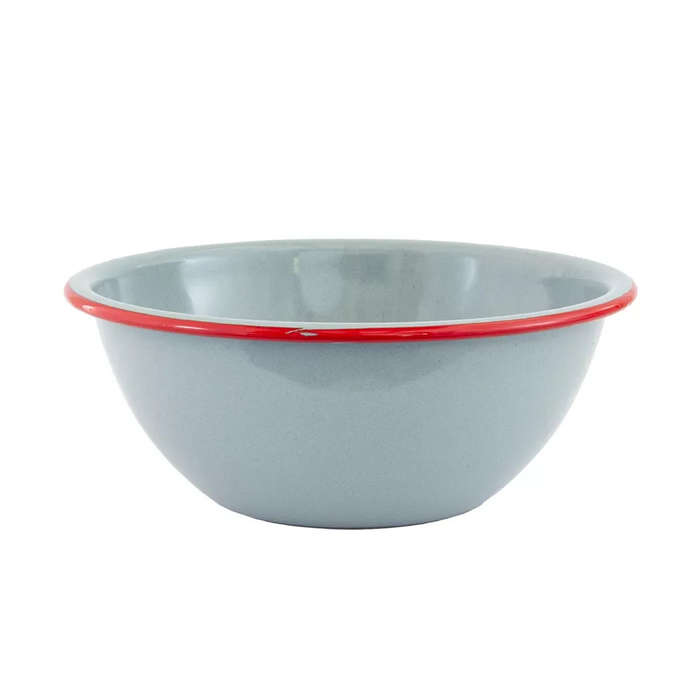 Bowl - Enamel Duckegg Red Rim 22cm