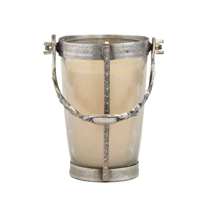 Candle - Silver Cage & Glass