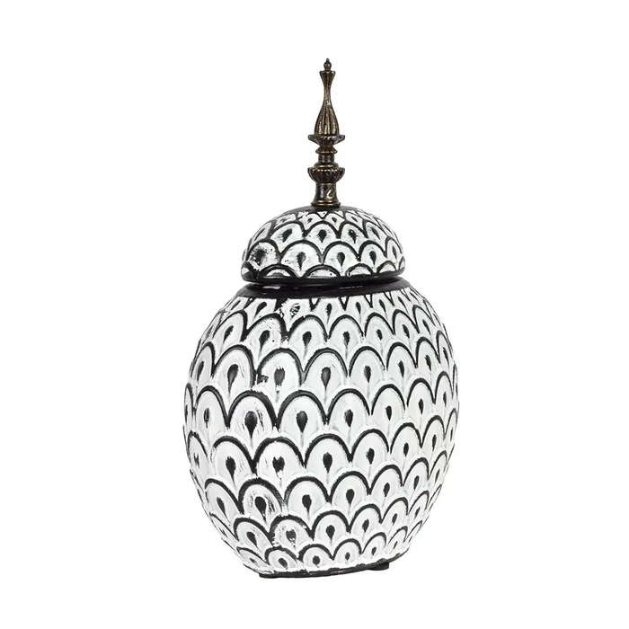 Ceramic Jar - Black & White 29cm