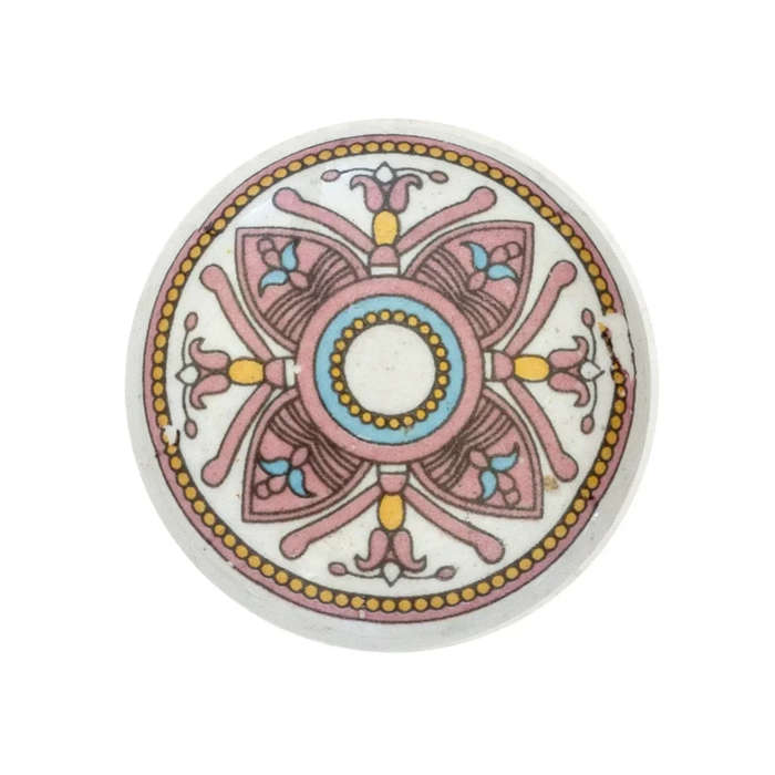 Ceramic Knob - Purple Pink Flat