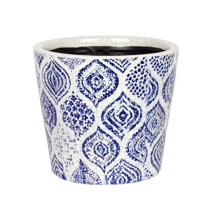 Ceramic Planter - Blue Patterned