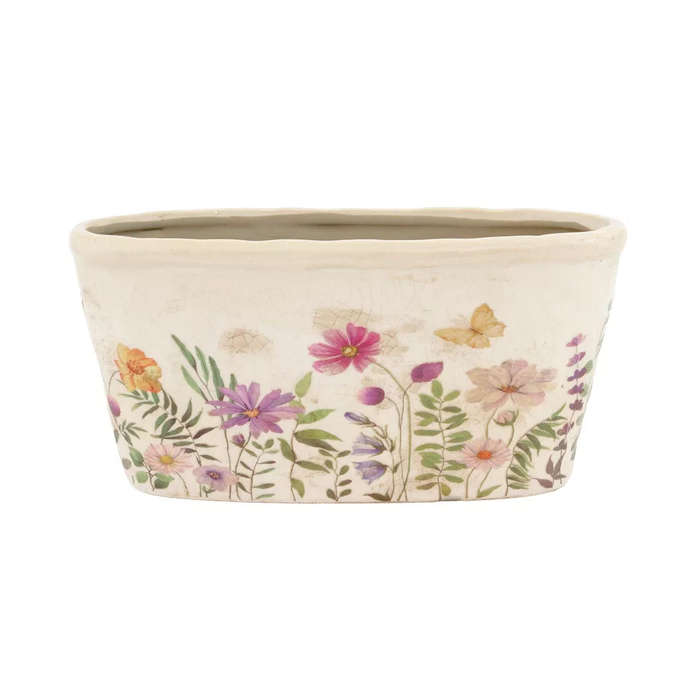 Ceramic Planter - Flowering Oval 11cm