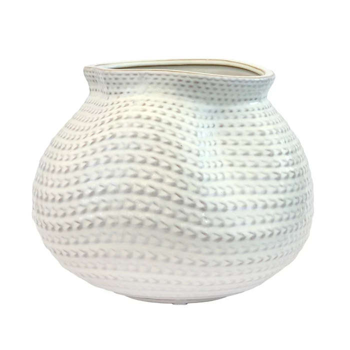 Ceramic Pot - Woven Basket 20cm