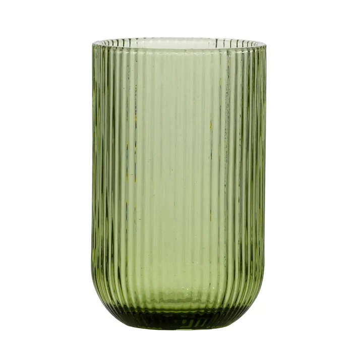 Drinking Glass - Lines Green 410ml