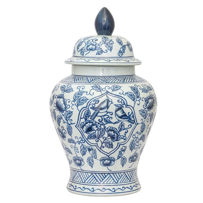 Ginger Jar - Blue & White Cardinal Garden 43cm