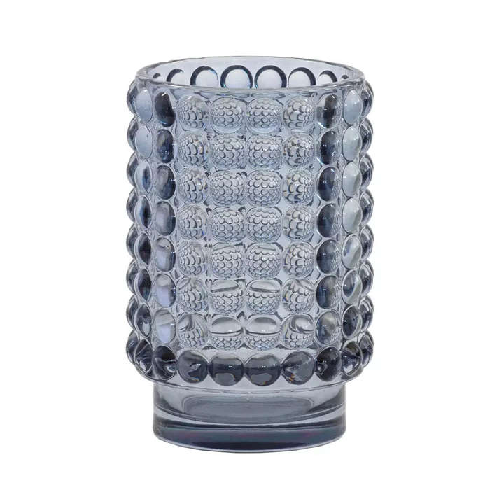 Glass Votive - Blue-Grey Tall 13cm