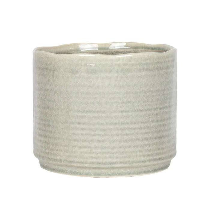 Planter - Ceramic Grey Sculpted 15cm