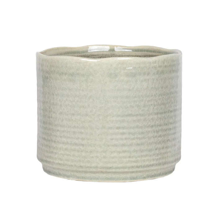 Planter - Ceramic Grey Sculpted 15cm