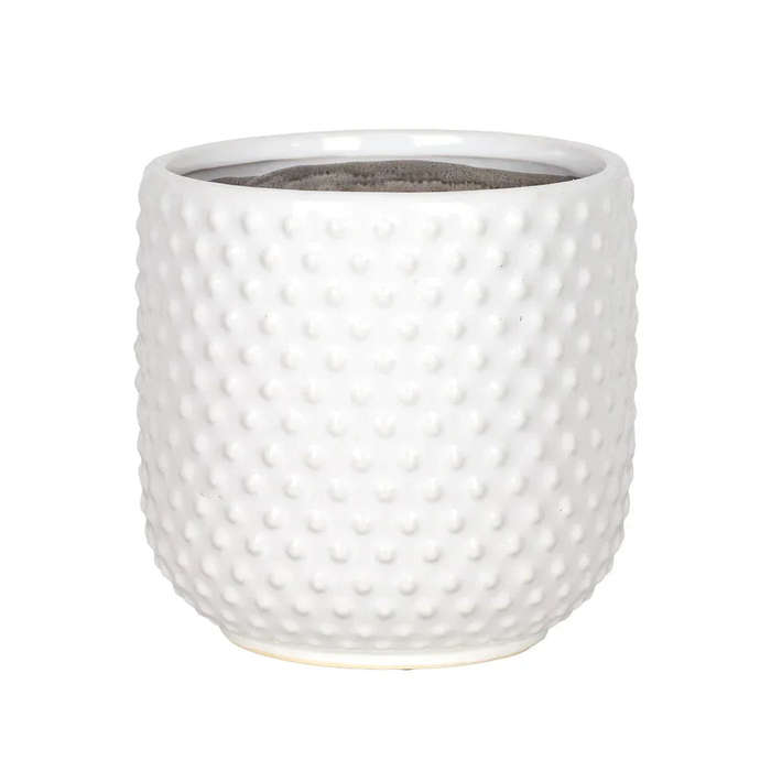 Planter - Ceramic White Dots 14cm