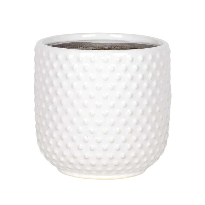 Planter - Ceramic White Dots 14cm