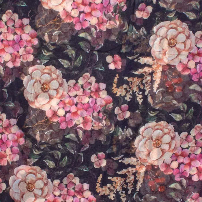 Scarf - Ebony Hydrangea
