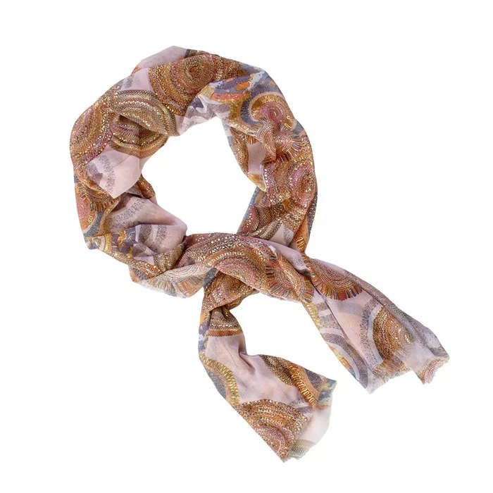 Scarf - Golden Circles Pink