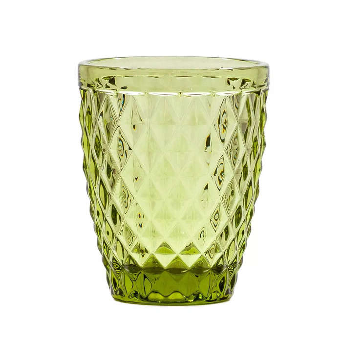 Drinking Glass - Diamonds Green Tumbler 225ml