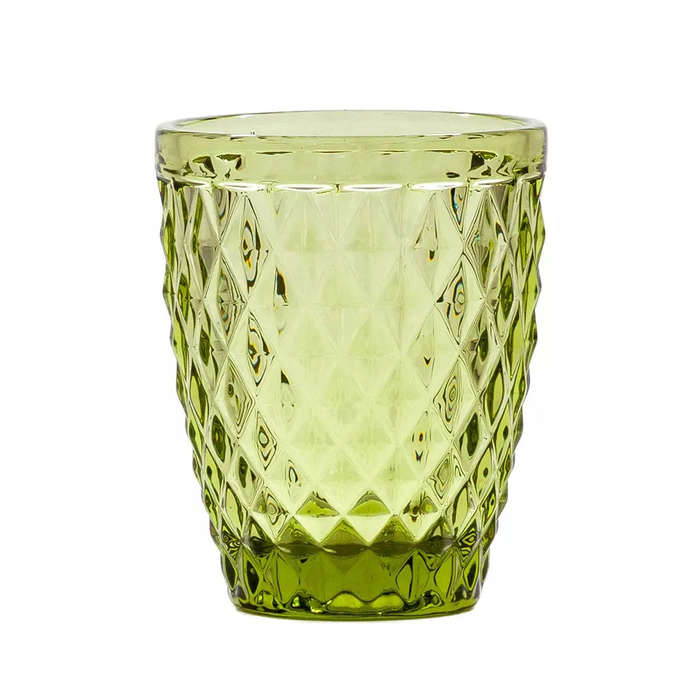 Drinking Glass - Diamonds Green Tumbler 225ml