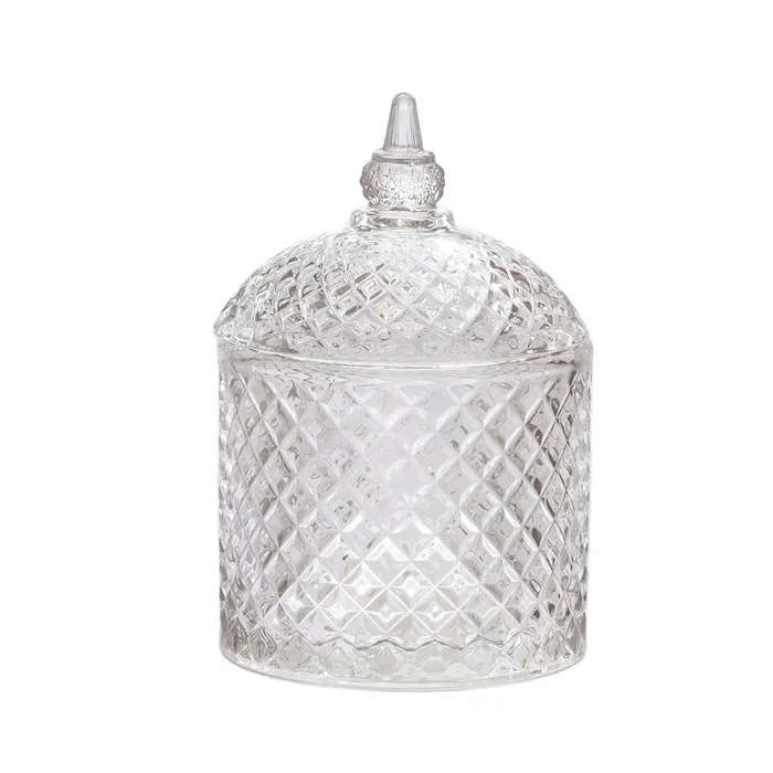Trinket Box - Glass Criss-Cross