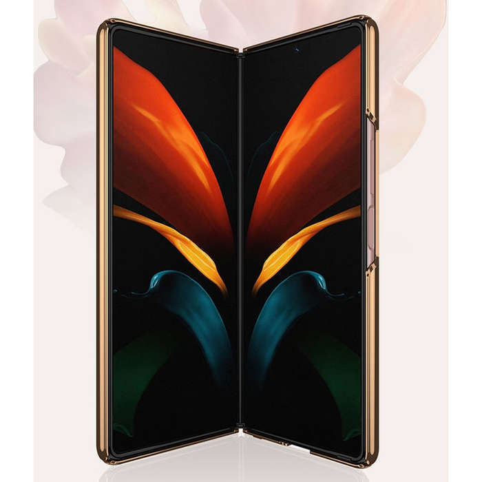 For Samsung Galaxy Z Fold2 GKK Electroplating Painted Glass Case(Lake Blue)