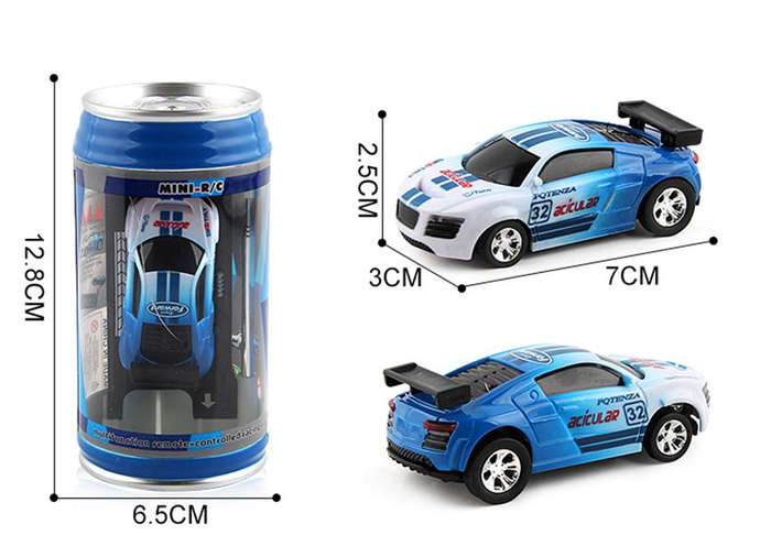 RC Cars, Mini Soda Can size, Pocket Car Toy with LED Lights