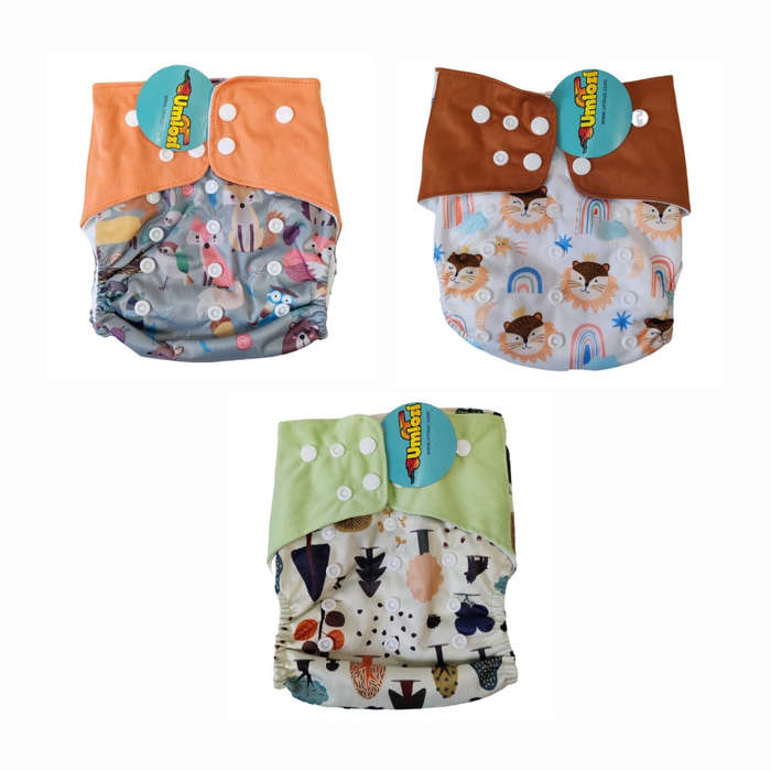 Re-Usable & Washable Nappies Sets For Babies 3 - 36 Months