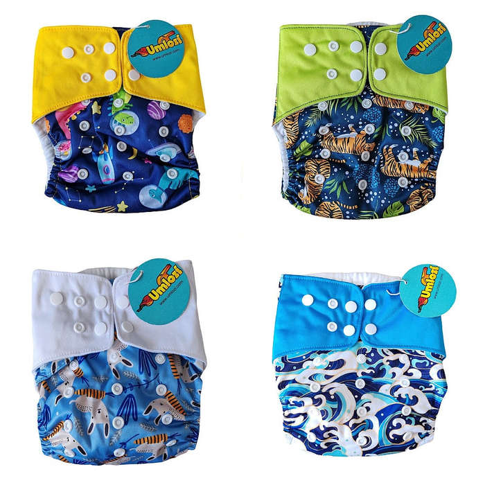 Re-Usable & Washable Nappies Sets For Babies 3 - 36 Months