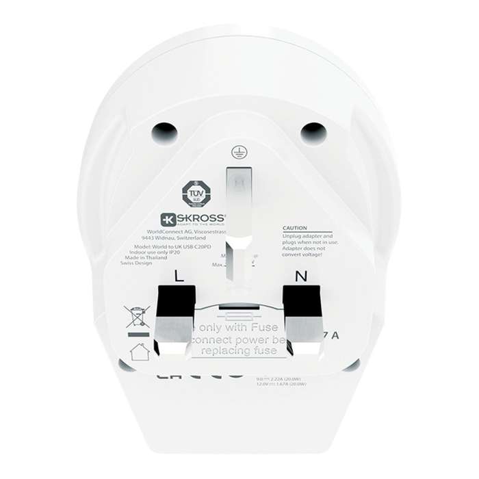 Skross C20PD World to UK USB Adapter Plug 1.500291