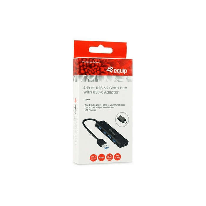 Equip 4-Port USB 3.2 Hub with USB-C Adapter 128959