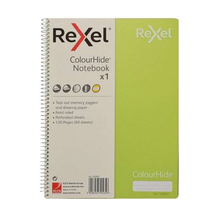 Rexel ColourHide A4 Notebook - Green 165061