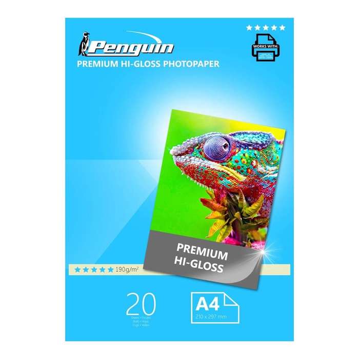 Penguin Inkjet A4 Glossy Photo Paper 190gms 20-sheets 17402027