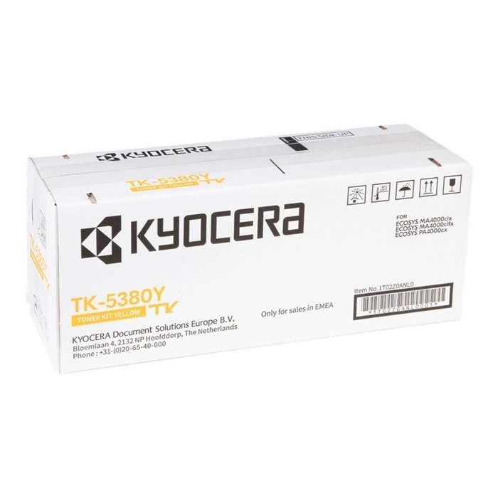 Kyocera TK-5380Y Yellow Toner Cartridge 10,000 Pages Original 1T02Z0ANL0 Single-pack