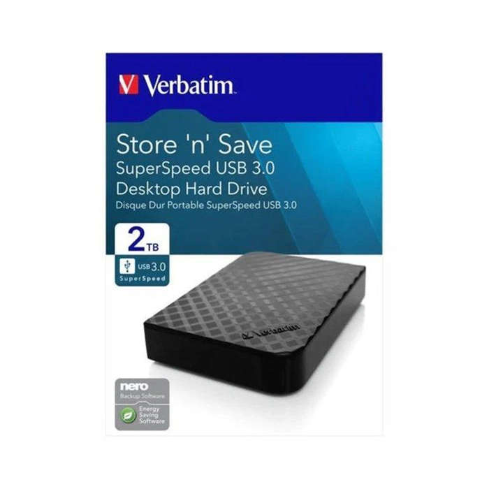 Verbatim Store n Save 2TB USB 3.0 External Hard Drive 47683