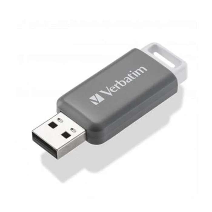 Verbatim DataBar 128GB USB 2.0 Type-A Flash Drive Grey 49456