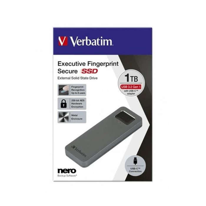 Verbatim Executive Fingerprint Secure 1TB USB-C External SSD 53657