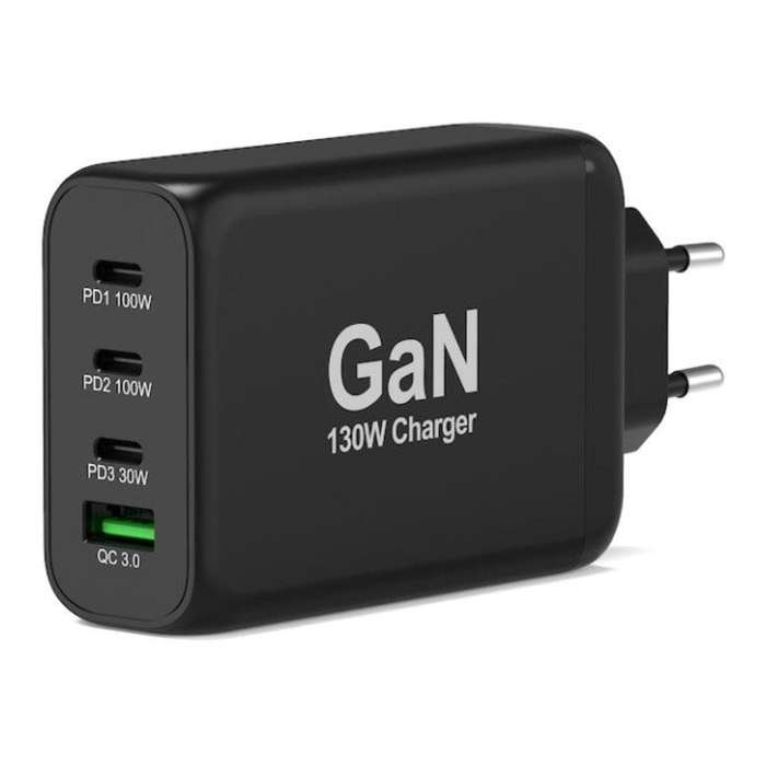 Port Designs 130W Mural GaN USB-C Wall Charger Black 902107EU