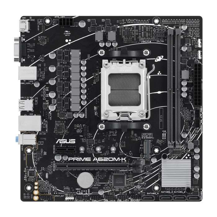 ASUS Prime A620M-K AMD Socket AM5 micro ATX Motherboard 90MB1F40-M0EAY0