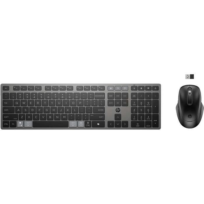 HP 725 Multi-Device Rechargeable Wireless Keyboard and Mouse Combo Black 9T5B0UT