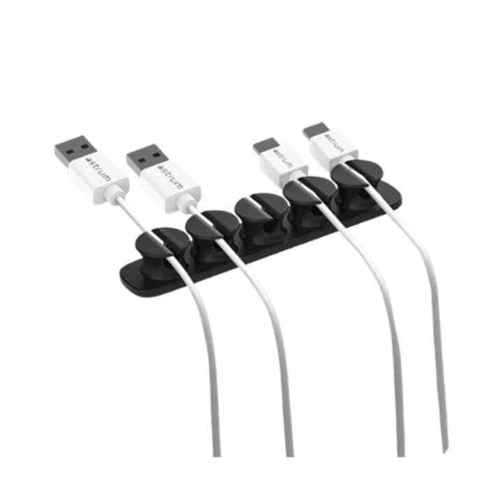 Astrum CO110 5 Bay 4 Storage Compartments Cable Organizer Clips Black A71011-B